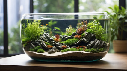 plant aquascape in the room