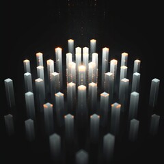 3D data visualization, Features long square pillars arranged in a diamond pattern