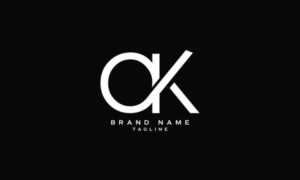 AK, KA, Abstract initial monogram letter alphabet logo design
