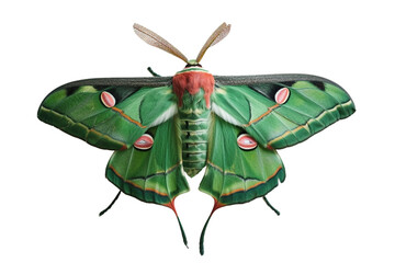 Jade Hawk Moth on Transparent Background