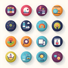 Set of Versatile Flat Icons for Various Concepts and Utilities