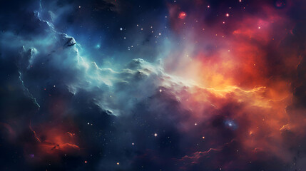 Abstract background with nebula. stars and galaxies. Elements of this image