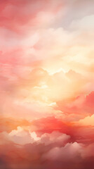 Sunset sky background with clouds. Nature background. 3d illustration