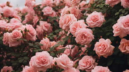 Naklejka na ściany i meble pale pink rose bush