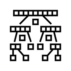 quicksort algorithm line icon vector. quicksort algorithm sign. isolated contour symbol black illustration