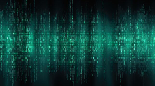  Background binary code is in sea green color.