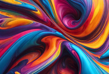 Fluid motion of vibrant colors swirling and morphing into abstract shapes