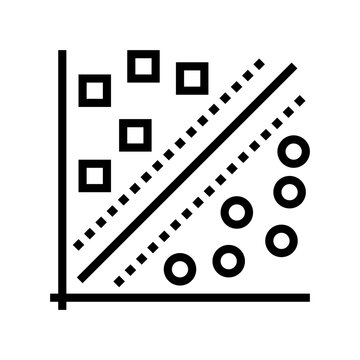 support machine svm algorithm line icon vector. support machine svm algorithm sign. isolated contour symbol black illustration