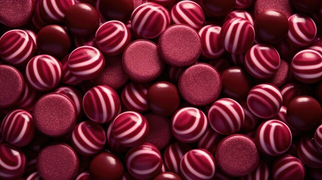 Background made of lollipops in Maroon color.