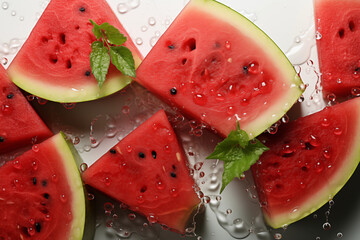 Watermelon and water