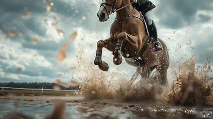 Fototapeten 障害馬術競技をしているシーン　馬　乗馬 © ZUNTA