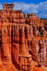Late morning view of the rock hoodoos and spires from Sunset Point, Bryce Canyon National Park, Utah, Southwest USA.