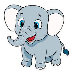 Obraz premium Friendly elephant cartoon isolated on white background