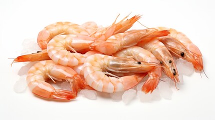 Shrimp on a white background. Neural network AI generated art