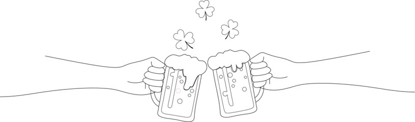 vector st Patricks day line art style