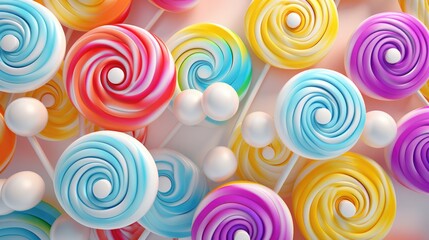 Fototapeta na wymiar Background made of lollipops in White color