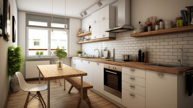 New super cozy designer kitchen in Scandinavian style.
