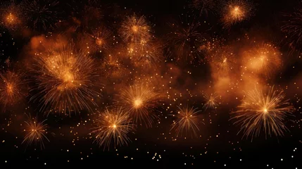 Foto op Canvas Background of fireworks in Bronze color. © Various Backgrounds