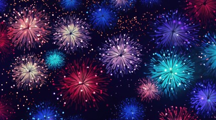 Fototapeta na wymiar Background of fireworks in Grapevine color