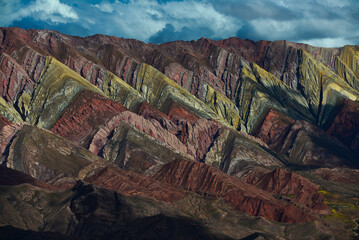 The stunning geology of the Cerro de los 14 Colores, or Fourteen Coloured Mountain, Serranía de...