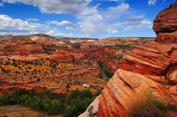 Utah Scenic Byway 12 crosses the Escalante river canyon, between the towns of Escalante and...