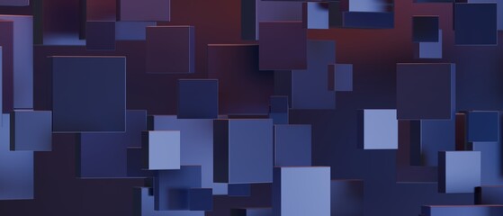 Dark background design, abstract geometric blocks, 3d render