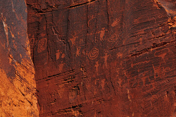 Fremont Culture Petroglyphs on Potash Road, Moab, Utah, Southwest USA.