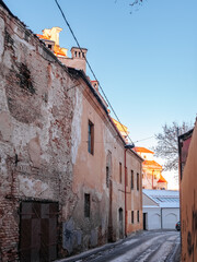A street in Vilnius Old Town in winter