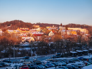 Panoramic view of Vilnius Old Town in winter