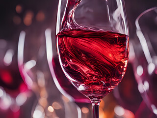 Rotwein ins Glas gegossen