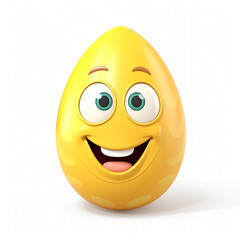 Fototapeta premium 3d render icon of easter egg cartoon plastic 3d clay generated AI