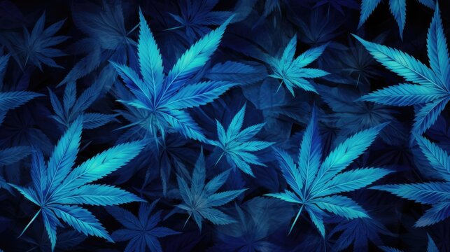  Background with Arctic Blue marijuana leaves