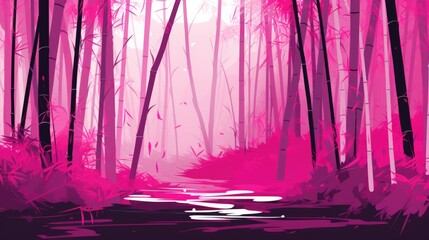 Background with bamboo forest in Fuschia color.