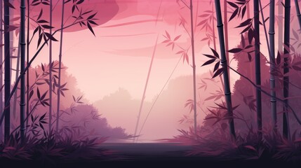 Background with bamboo forest in Grapevine color.