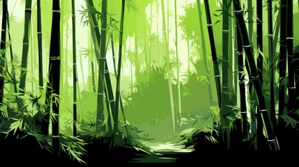 Crédence de cuisine en verre imprimé Vert-citron Background with bamboo forest in Lime Green color