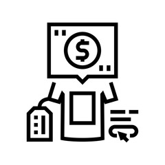 print on demand line icon vector. print on demand sign. isolated contour symbol black illustration