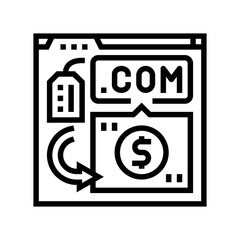 domain flipping line icon vector. domain flipping sign. isolated contour symbol black illustration
