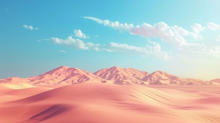 Fototapeta na wymiar 3D Rendered Background: Empty Desert Space for Kids and Animation by Generative AI