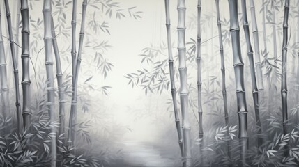 Background with bamboo forest in Silver color.