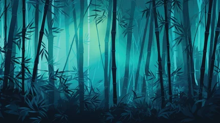 Gordijnen Background with bamboo forest in Teal color. © Various Backgrounds