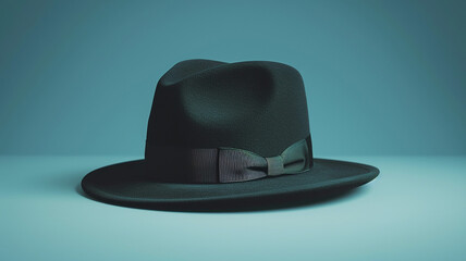 Elegant fedora hat mockup featuring a sophisticated silhouette against a white background. - obrazy, fototapety, plakaty