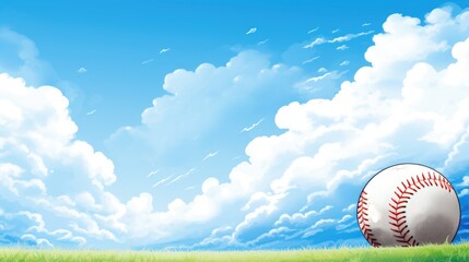 Background with baseball in Sky Blue color