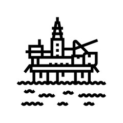 platform oil industry line icon vector. platform oil industry sign. isolated contour symbol black illustration
