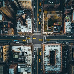Tilable Repetitive Pattern: Seamless Aerial View of a City Street in Daylight by Generative AI
