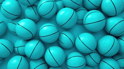 Background with basketballs in Turquoise color.