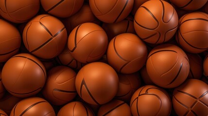Background with basketballs in Umber color