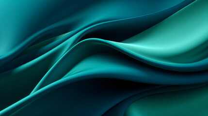 Green and blue smooth silk