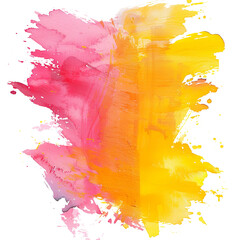Watercolor Wet Splash smooth Clipart PNG white background, yellow and pink color tone, Abstract Clipart