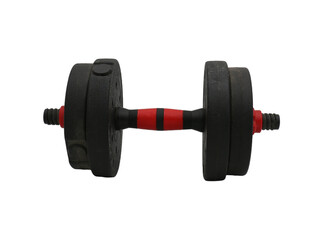 Dumbbells weights for sports color black with red line