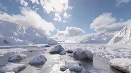  The impact of melting glaciers on a polar landscape due to global warming and climate change © Goodwave Studio